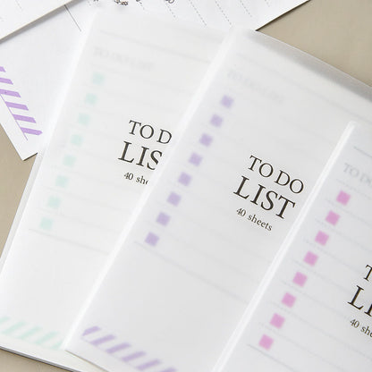 To Do List Tearable Notepad — Frosted Cover, 40 Sheets, Gold Checkboxes