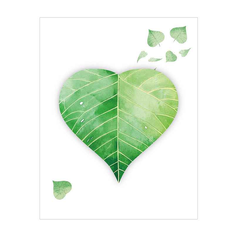 Botanical Leaf Die-Cut Sticky Notes — 8 Watercolour Designs