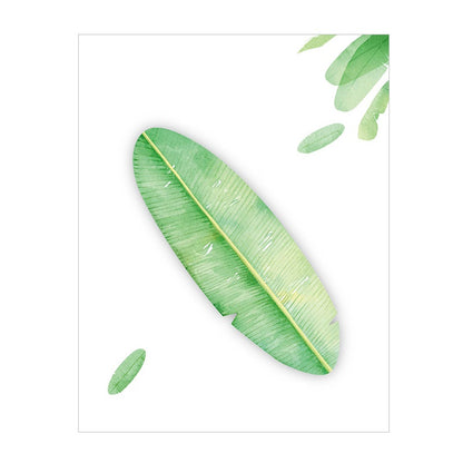 Botanical Leaf Die-Cut Sticky Notes — 8 Watercolour Designs