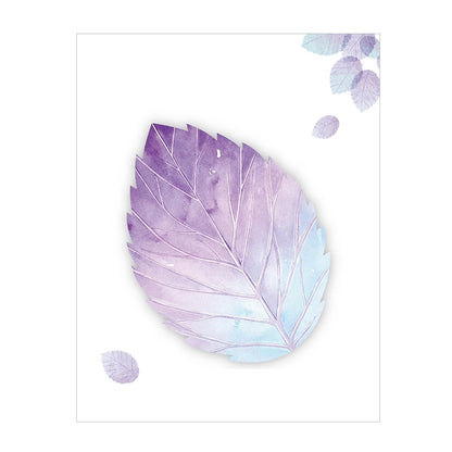 Botanical Leaf Die-Cut Sticky Notes — 8 Watercolour Designs