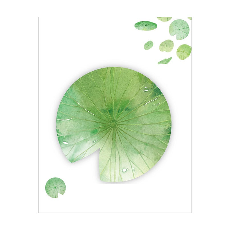 Botanical Leaf Die-Cut Sticky Notes — 8 Watercolour Designs