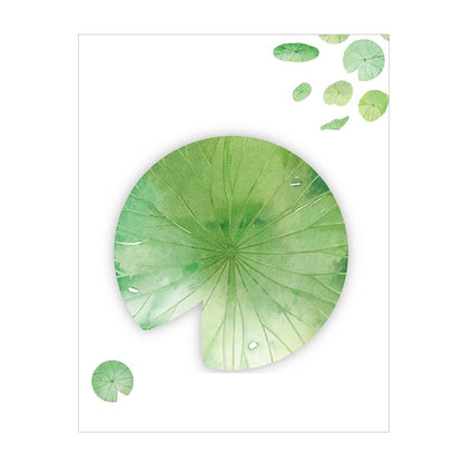 Botanical Leaf Die-Cut Sticky Notes — 8 Watercolour Designs