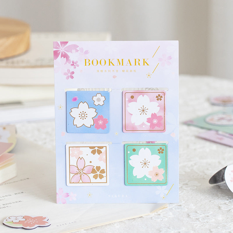 Cherry Blossom Magnetic Bookmarks — Set of 4