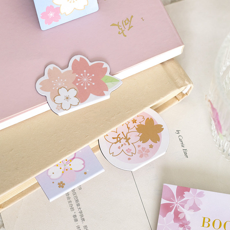 Cherry Blossom Magnetic Bookmarks — Set of 4