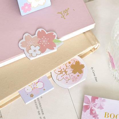 Cherry Blossom Magnetic Bookmarks — Set of 4