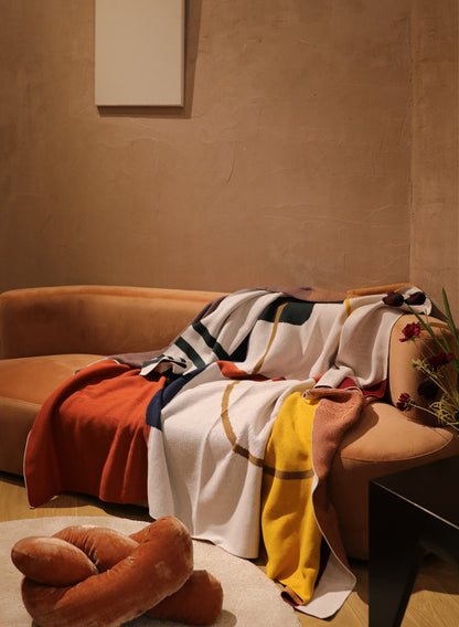 Cotton Wool Blanket | Red, Yellow & Blue, 150x200cm