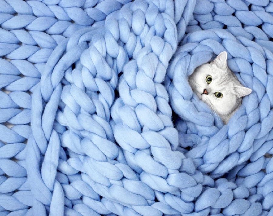 Acrylic Woven Blanket | Light Gray, 120x180cm