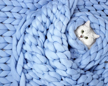 Acrylic Woven Blanket | Light Gray, 120x180cm