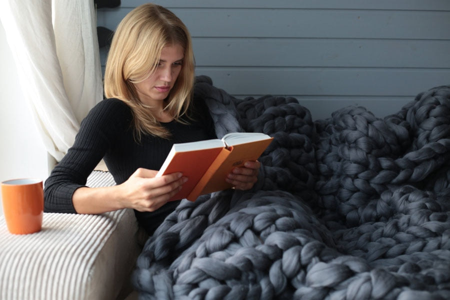 Acrylic Woven Blanket | Light Gray, 120x180cm