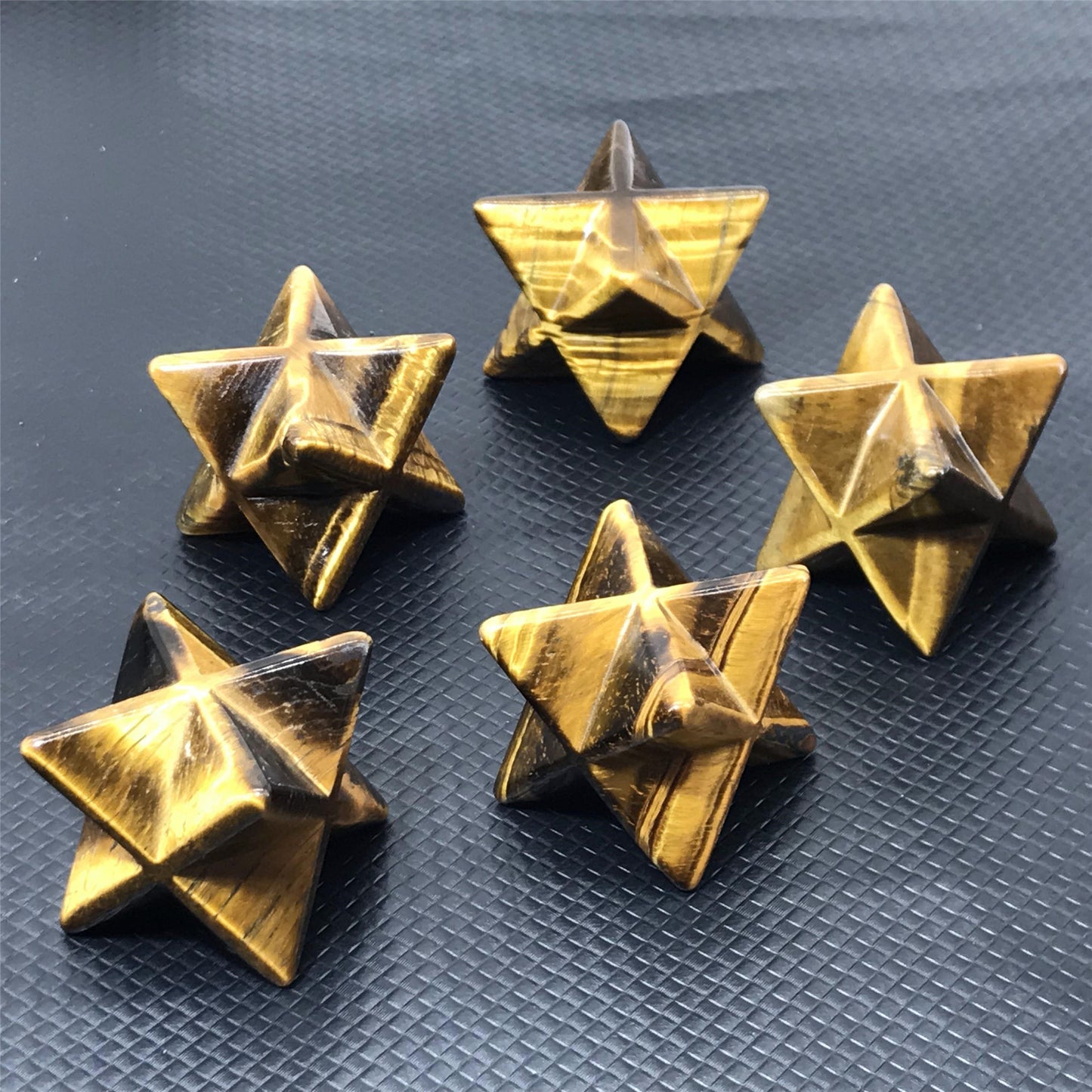 Tiger Eye Stone Kaba Star Figurine | 5cm, Yellow