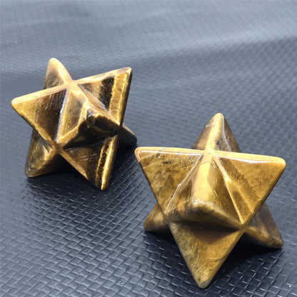 Tiger Eye Stone Kaba Star Figurine | 5cm, Yellow
