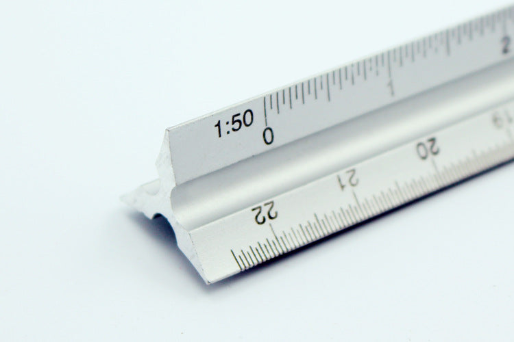 ArchTech 30cm Metal Silver Architect Triangle Ruler