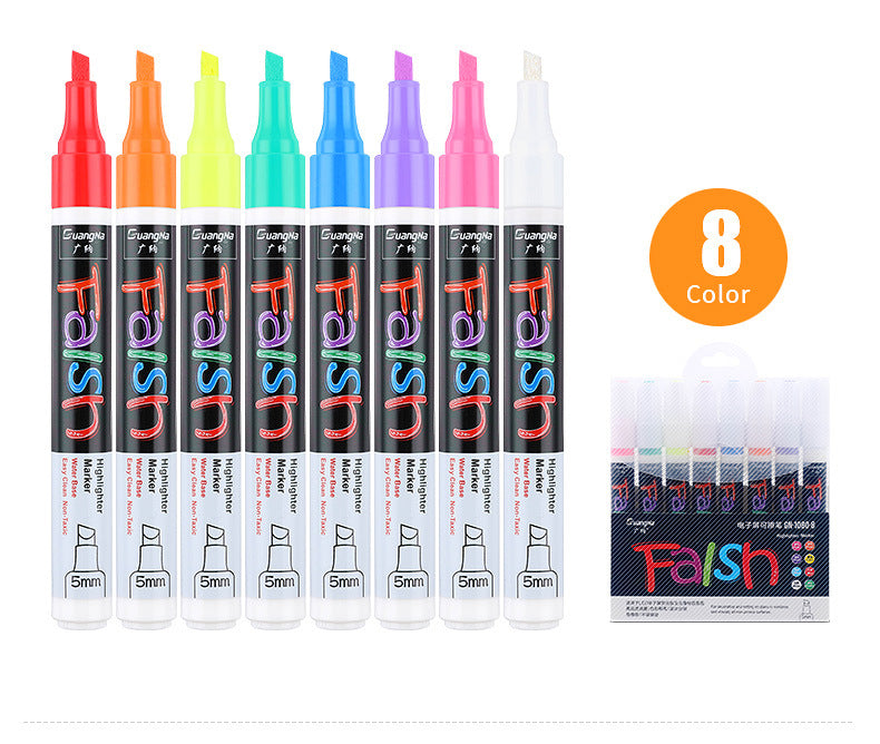 BrightMark 8 Color Fluorescent Board Marker 6mm Erasable