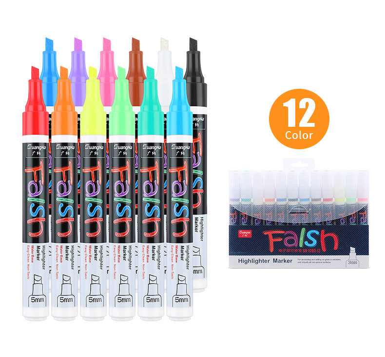 BrightMark 8 Color Fluorescent Board Marker 6mm Erasable