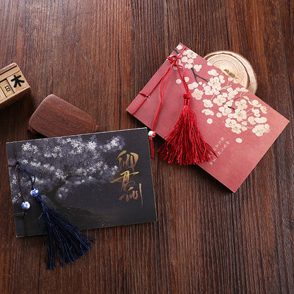 Qing Jun Blank Notebook With Tassels Kraft Cover 12 x 14.5cm