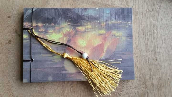 Qing Jun Blank Notebook With Tassels Kraft Cover 12 x 14.5cm