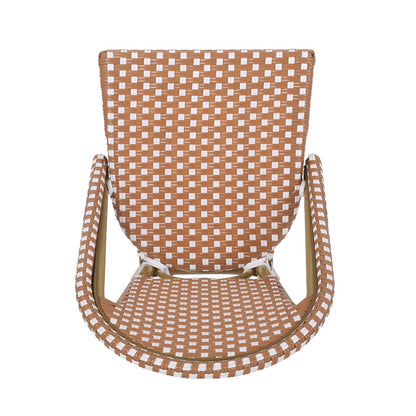Aluminum Frame Wicker Bar Stool | Rust, Set of 2