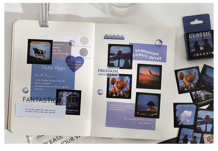 Box Packed Mountain And Sea Sunshine Six Models Decorative Stickers 46 Sheets 23 Patterns 44x44mm