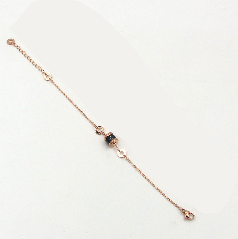 Classic Super Beautiful Roman Number Circle 4 Color Crystal Bracelet Stainless Steel Rose Gold Brand Jewelry Bracelet For Women