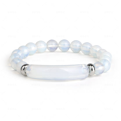 Agate Bracelet | Pink Crystal, 8mm, Women's