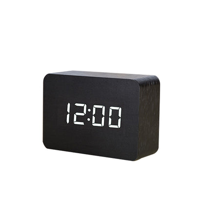 Wooden Digital Clock | Voice Controlled LED Alarm
