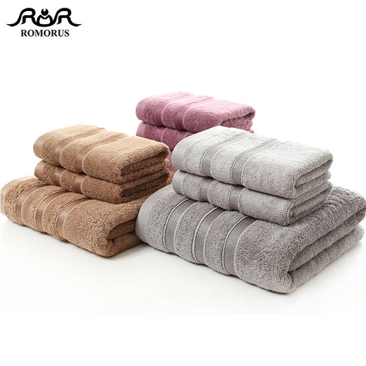 Bamboo Fiber Towels | Purple, Gray, Brown Set