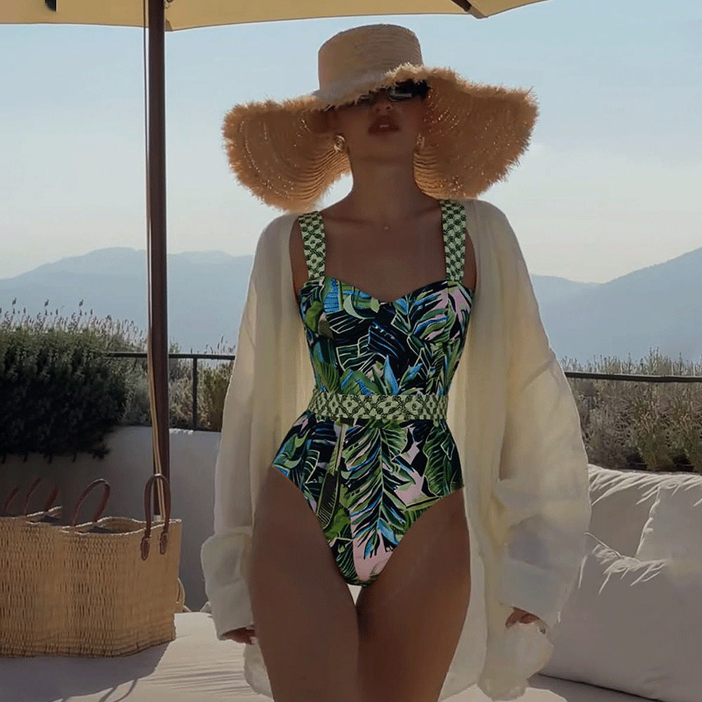 One-Piece Swimsuit | High-Waisted, Solid Color, Women