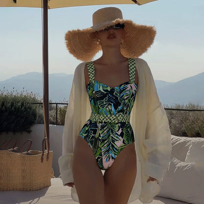 One-Piece Swimsuit | High-Waisted, Solid Color, Women
