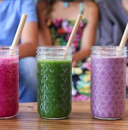 Bamboo Straws | Green & Yellow Bamboo, Straight Pipe