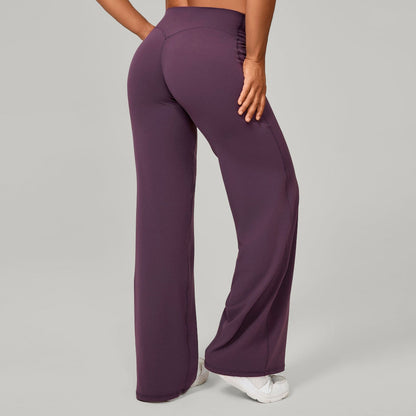 Cotton Blend Yoga Pants | High-Waisted, Straight Leg