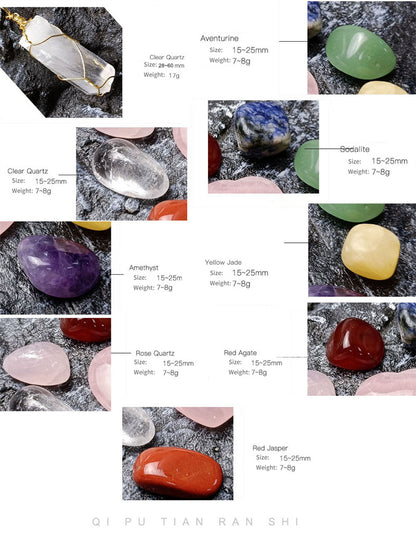 Natural Crystal Stone Chakras Bracelet | 11pcs Set