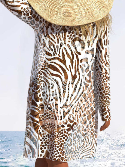 Polyester Tie Up Printed Bikini | Solid Color, Sleeveless