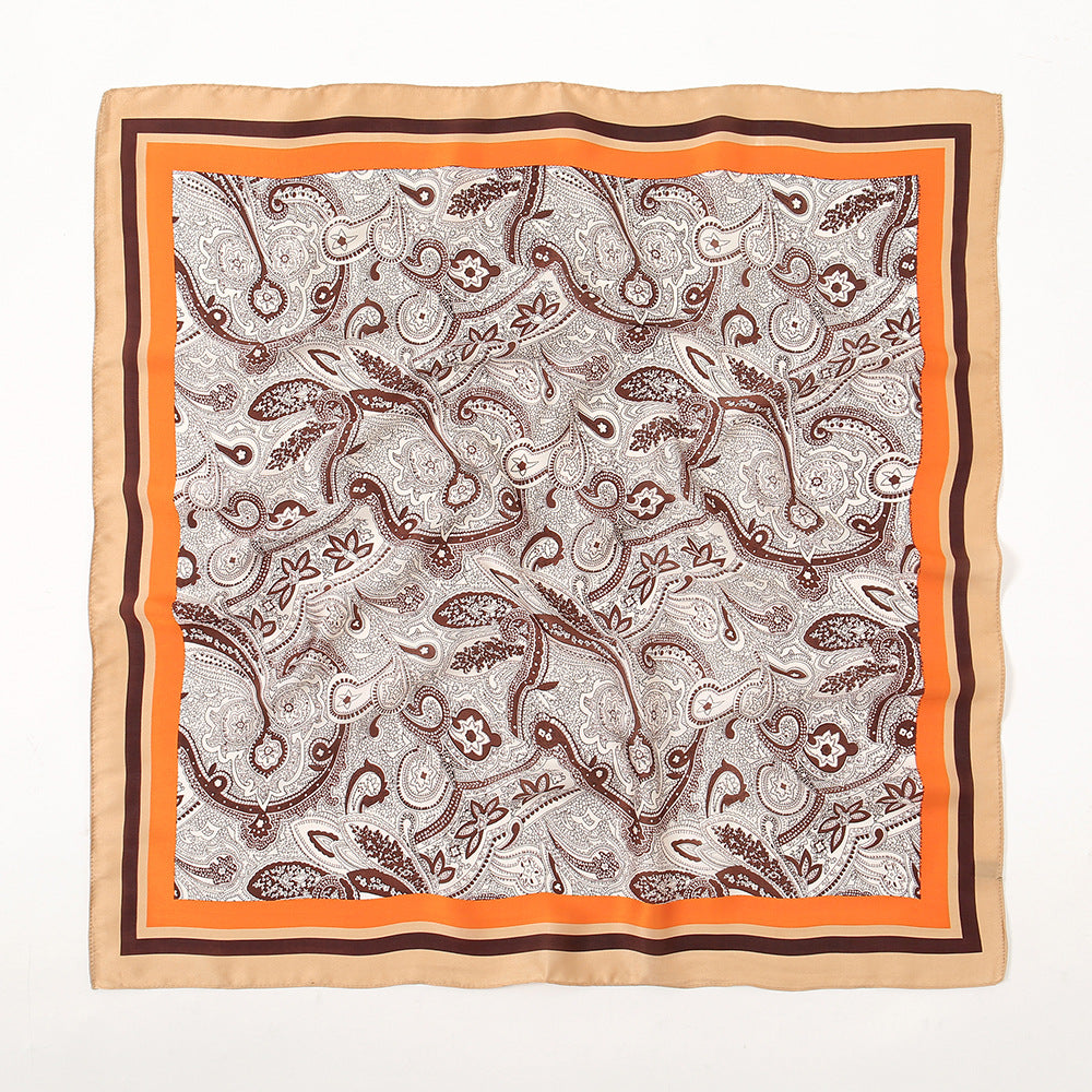 Imitation Silk Scarf | Cashew Flower, 70x70cm
