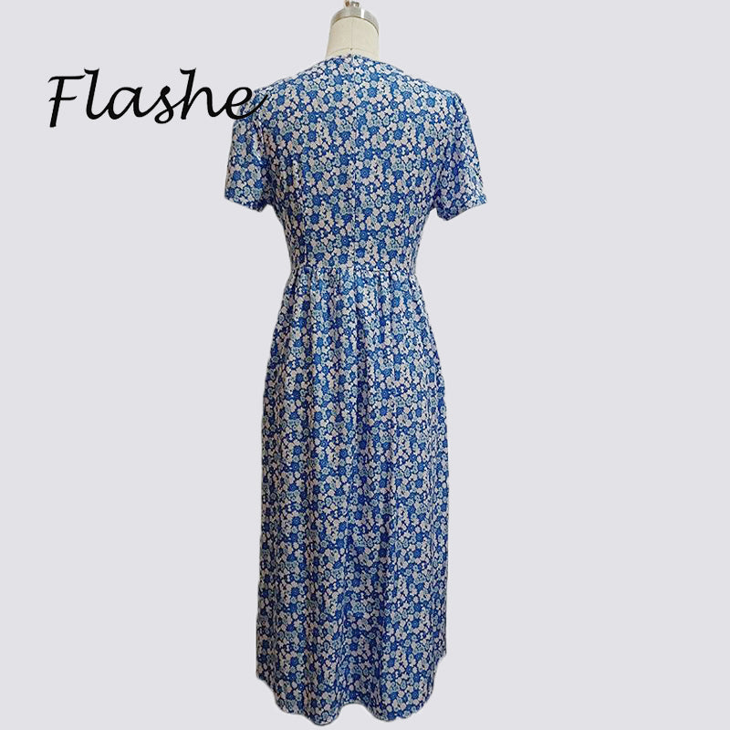 Four-Way Elastic V-Neck Dress | Red, Green, Blue, Sizes S-XXL