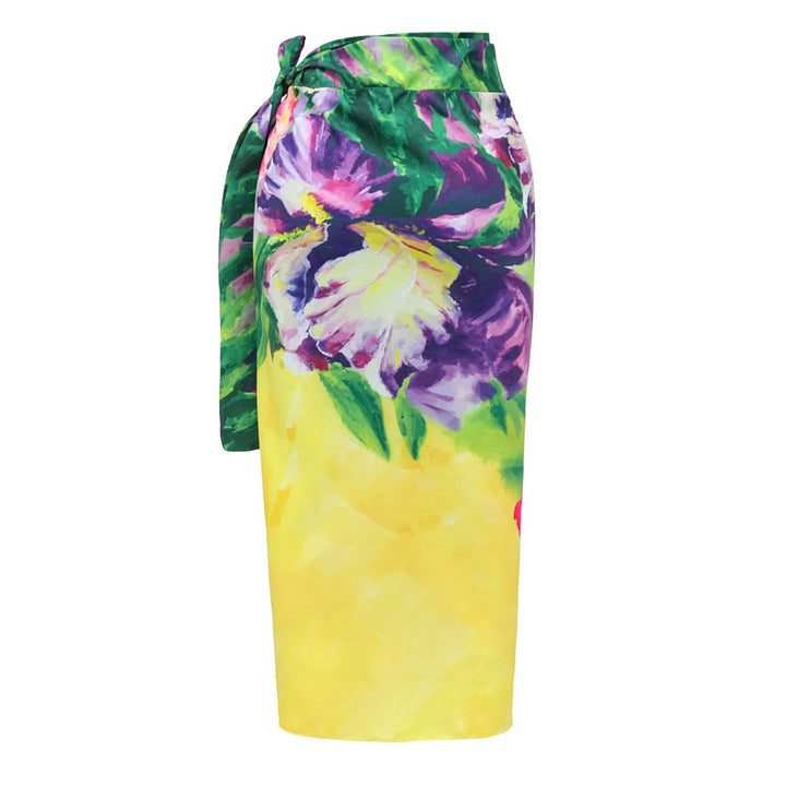 Polyester One-Piece Swimsuit | Bright Yellow, Floral