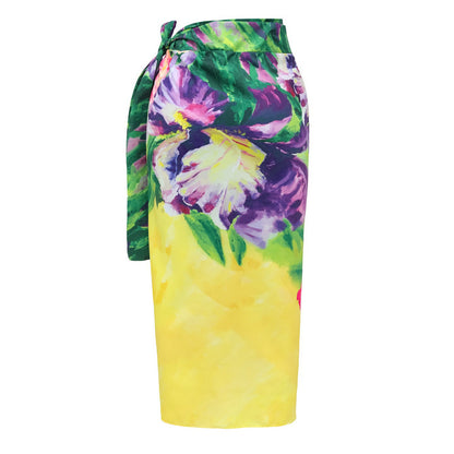 Polyester One-Piece Swimsuit | Bright Yellow, Floral