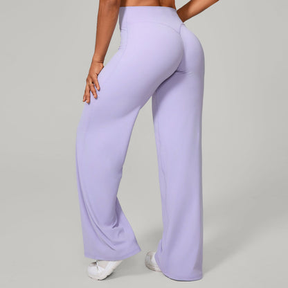 Cotton Blend Yoga Pants | High-Waisted, Straight Leg