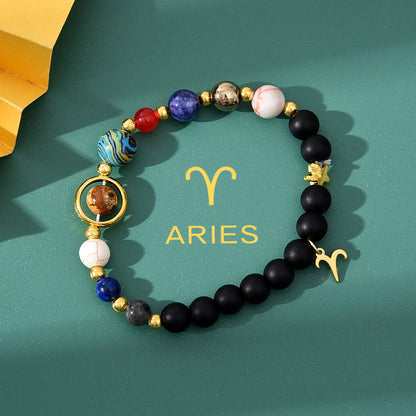 Tiger Eye Zodiac Bracelet | Natural Stone, 8mm