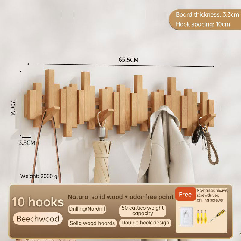 Beech Wood Wall-Mounted Piano Key Coat Rack