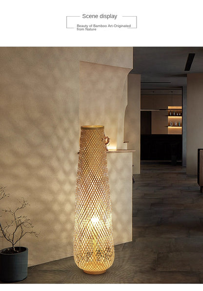 Bamboo Floor Lamp | Japanese Style, Dimmable, LED
