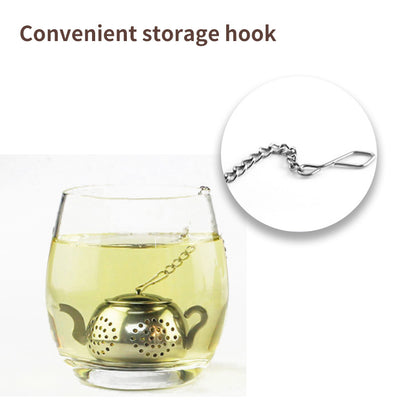 Stainless Steel Tea Leak | Round Pot-Shaped, Silver, 5.5cm
