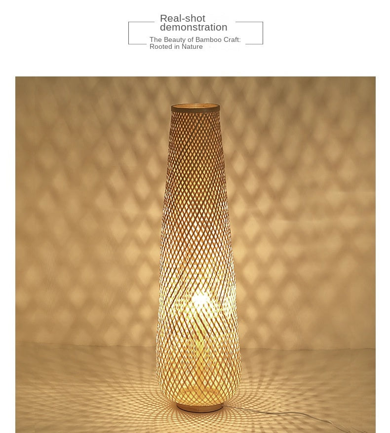 Bamboo Floor Lamp | Japanese Style, Dimmable, LED