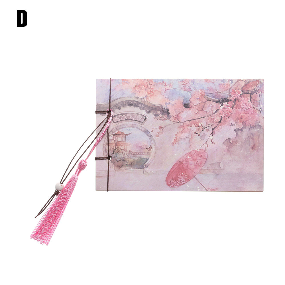 Qing Jun Blank Notebook With Tassels Kraft Cover 12 x 14.5cm