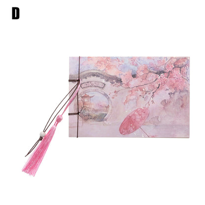 Qing Jun Blank Notebook With Tassels Kraft Cover 12 x 14.5cm