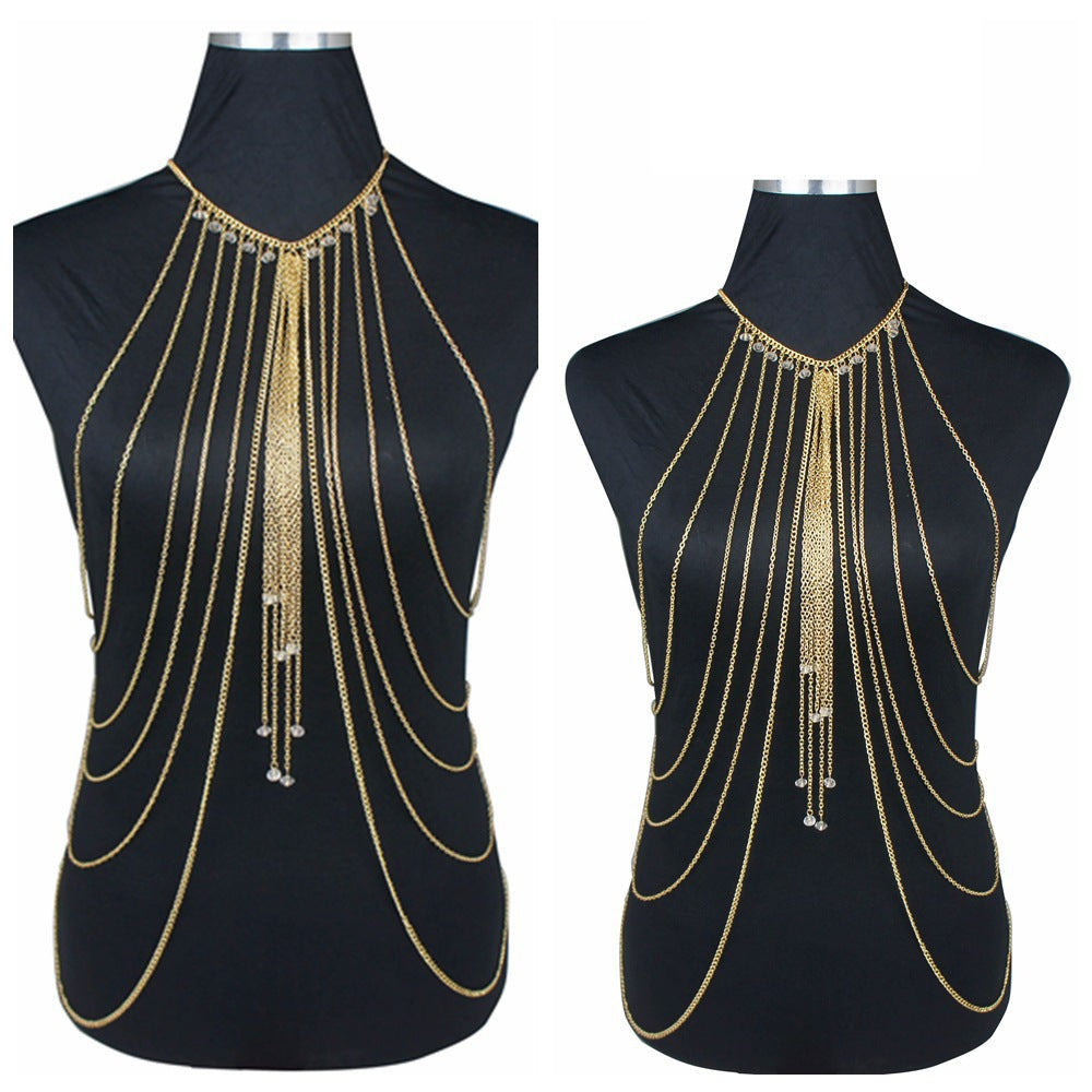 Alloy Body Chain Necklace | Multi Layered, 45cm
