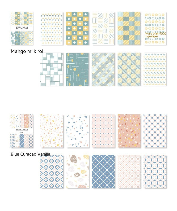 Dessert Series Collage Paper Pack — 50 Sheets, 10 Patterns, Journaling Paper