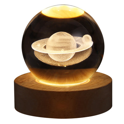 3D Planetary Crystal Ball Night Lamp | Plug-in, Modern