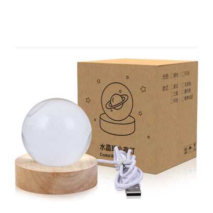 3D Planetary Crystal Ball Night Lamp | Plug-in, Modern