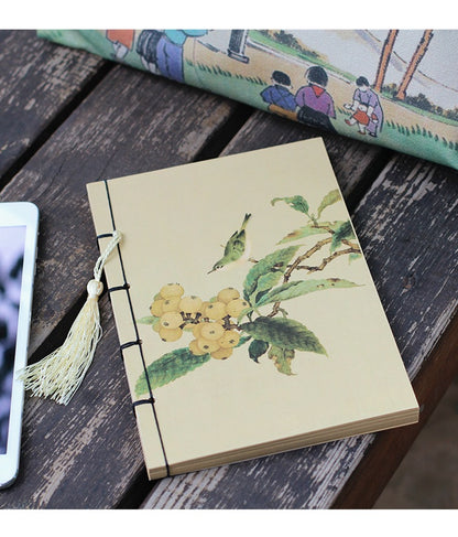 Chinese Ink Painting Thread-Bound Notebook — A5, 80 Sheets, Gold Tassel