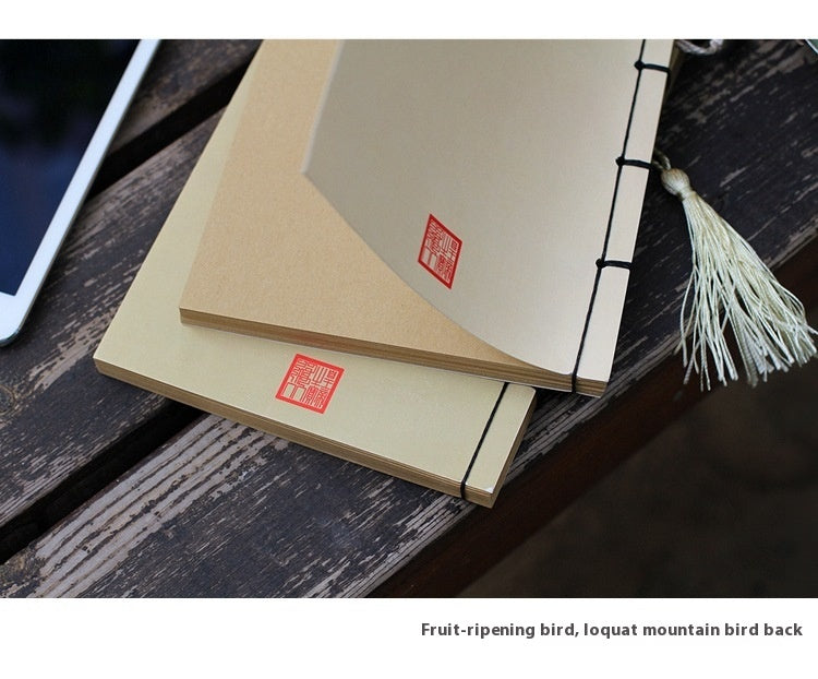 Chinese Ink Painting Thread-Bound Notebook — A5, 80 Sheets, Gold Tassel